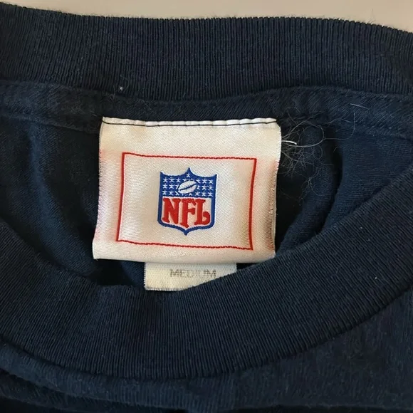 2004 Patriots AFC Championship Long sleeve Navy Blue Shirt. Y2K NFL Apparel Sz M - Picture 6 of 7